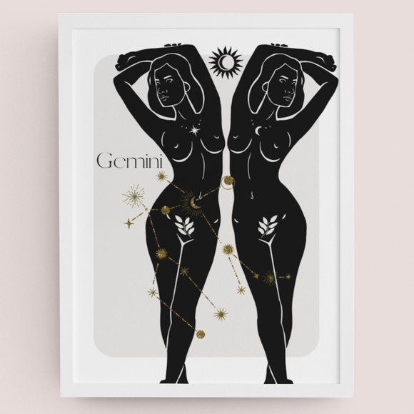Other - Gemini Zodiac Sign Wall Art Print Poster Unframed
